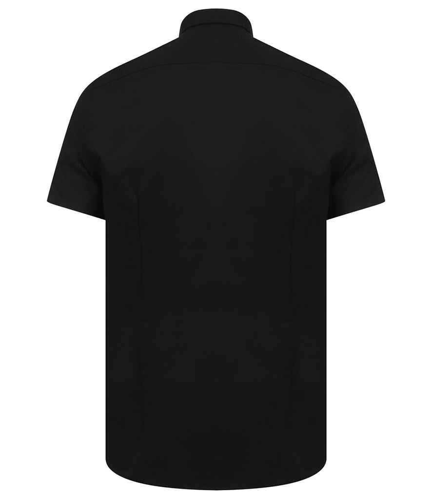 Henbury Modern Short Sleeve Slim Fit Oxford Shirt