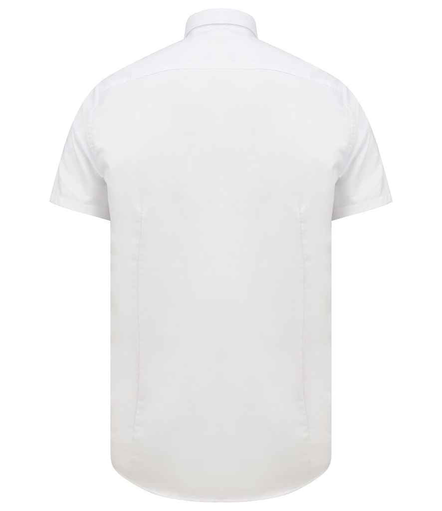Henbury Modern Short Sleeve Slim Fit Oxford Shirt