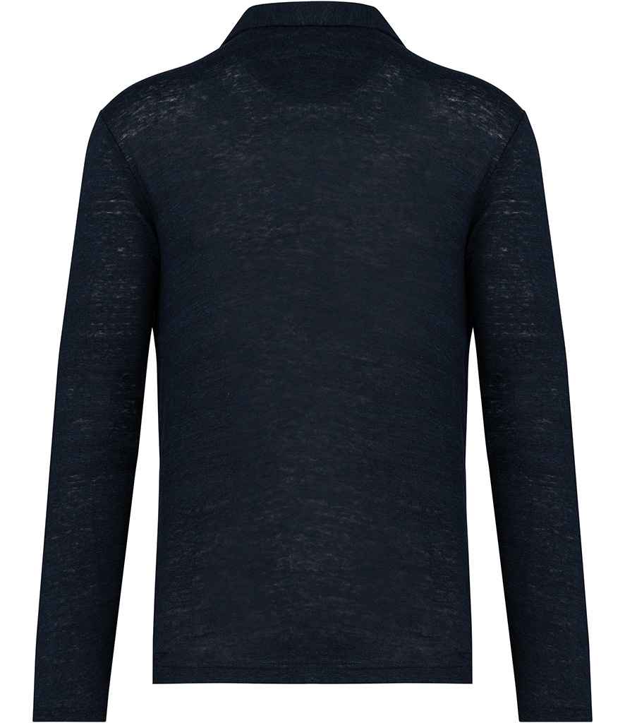 Spasso Long Sleeve Linen Polo Shirt
