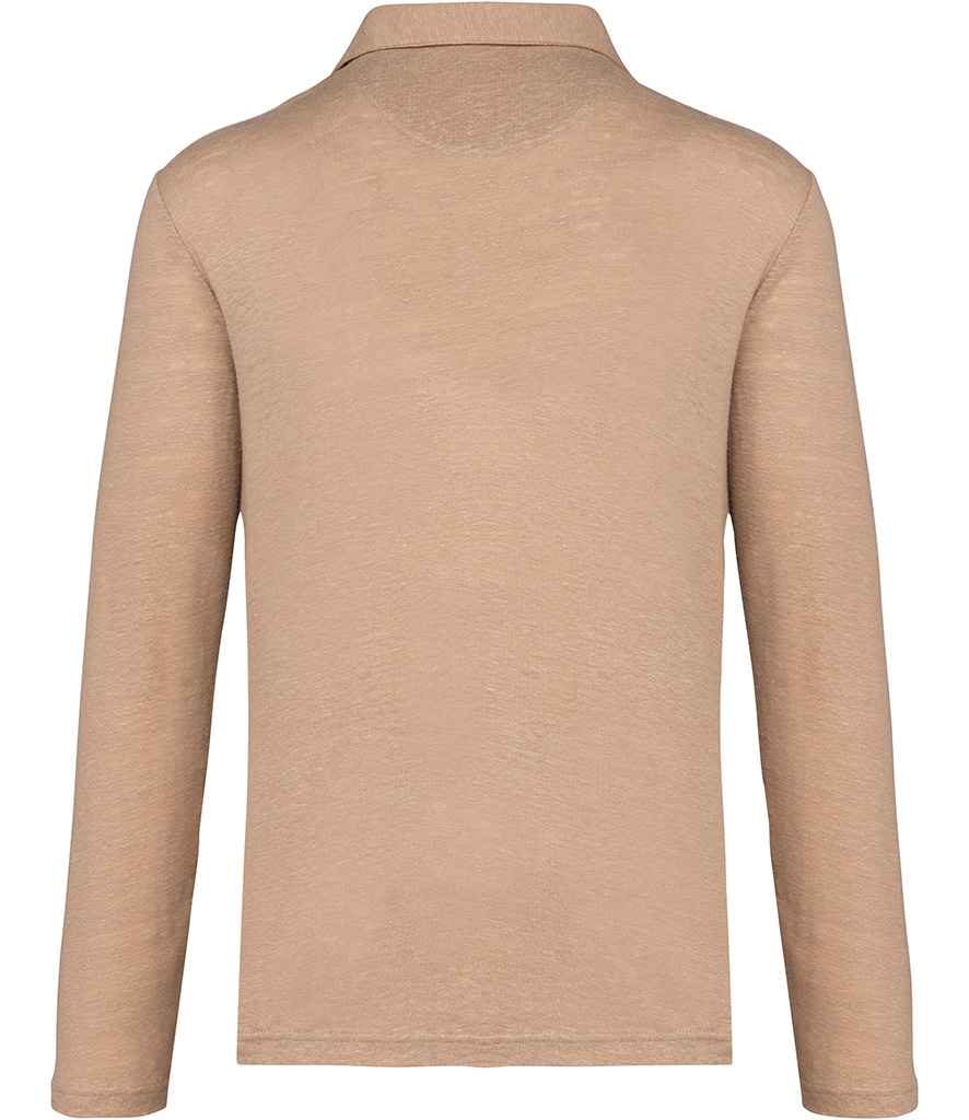 Spasso Long Sleeve Linen Polo Shirt