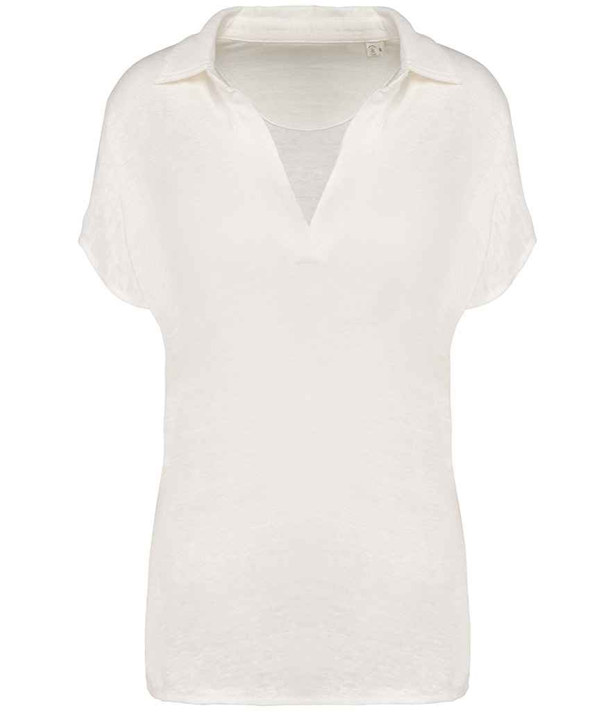 Spasso Ladies Linen Polo Shirt
