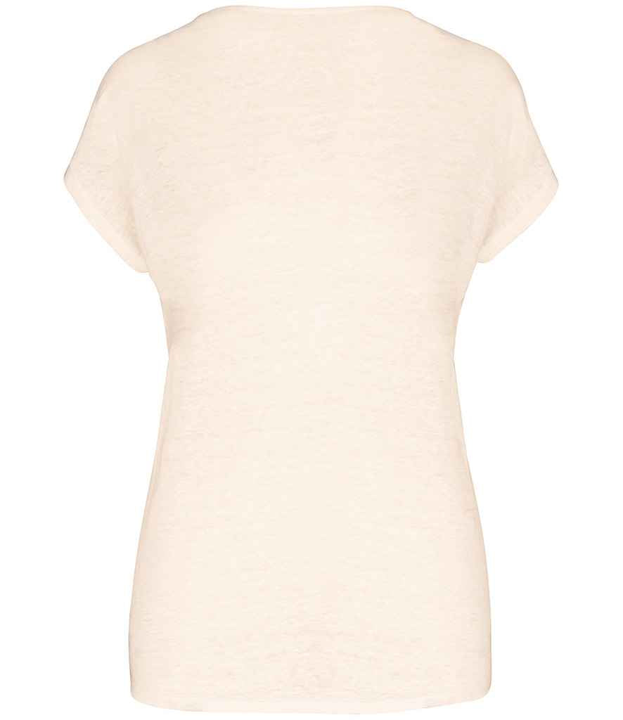 Spasso Ladies V Neck Linen T-Shirt