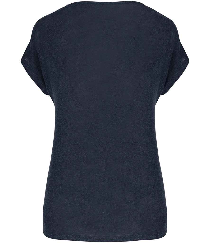 Spasso Ladies V Neck Linen T-Shirt