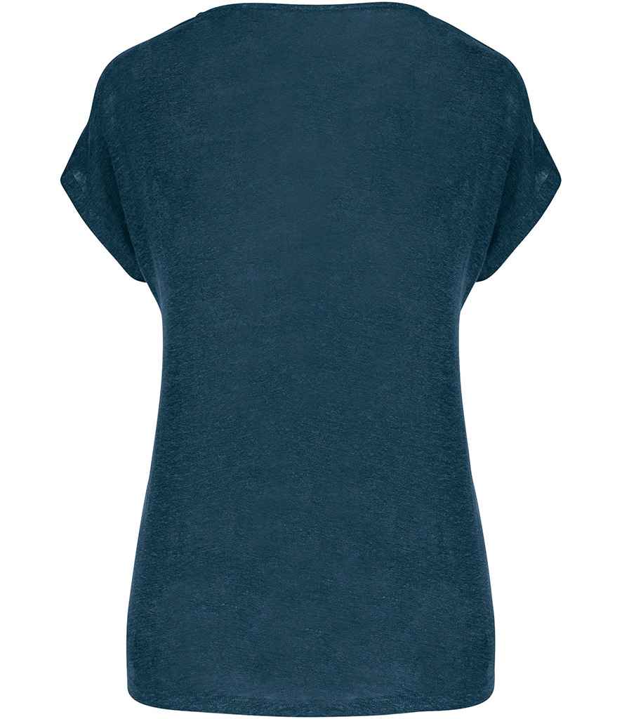 Spasso Ladies V Neck Linen T-Shirt