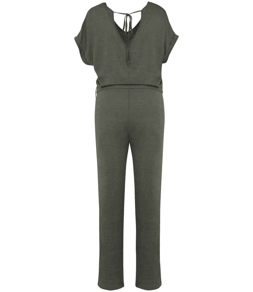 Spasso Ladies Short Sleeve Linen Knit Jumpsuit