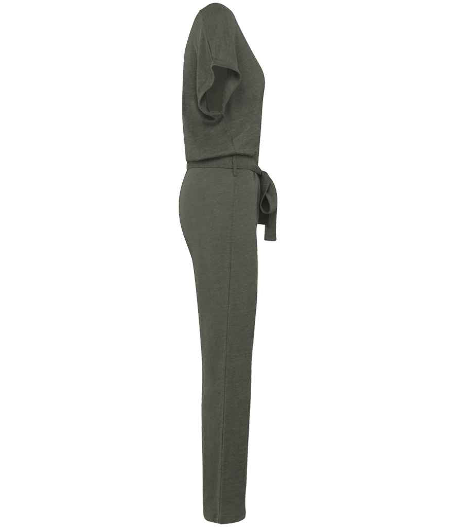 Spasso Ladies Short Sleeve Linen Knit Jumpsuit