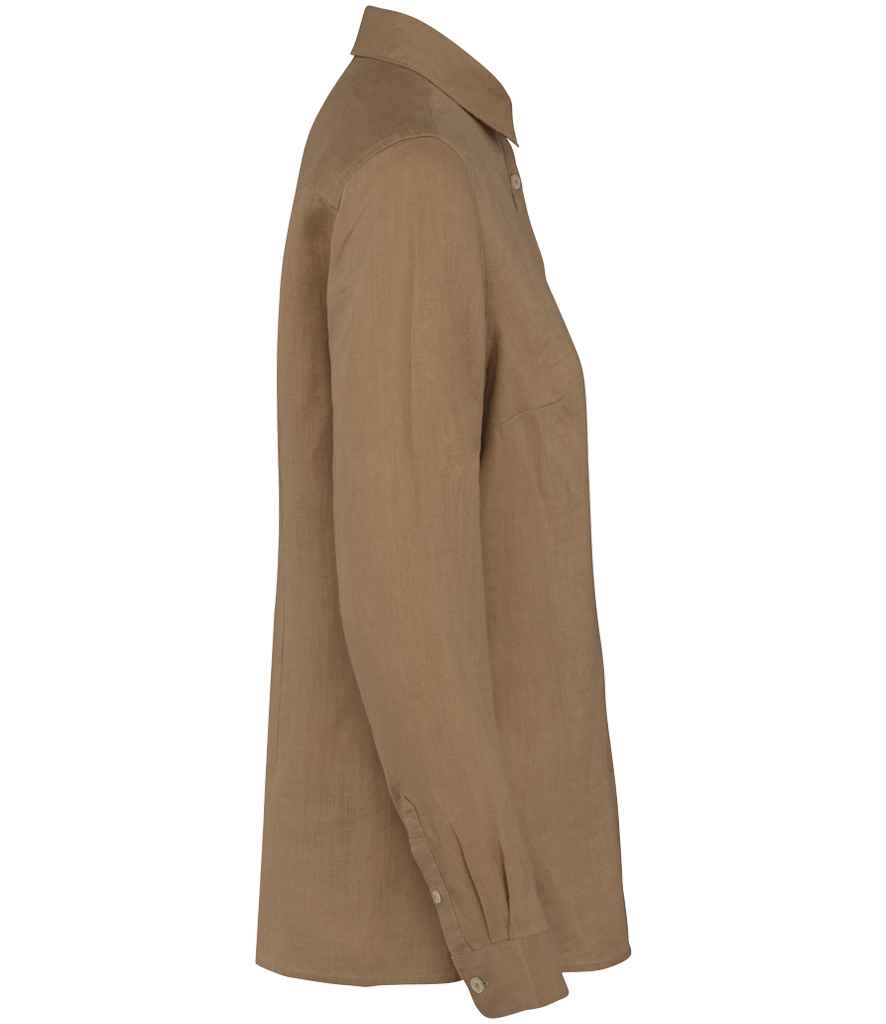 Spasso Ladies Long Sleeve Linen Shirt