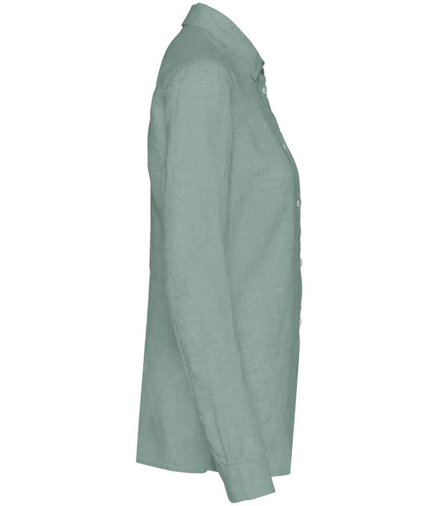 Spasso Ladies Long Sleeve Linen Shirt