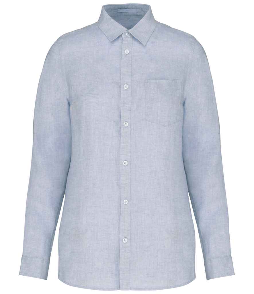 Spasso Ladies Long Sleeve Linen Shirt