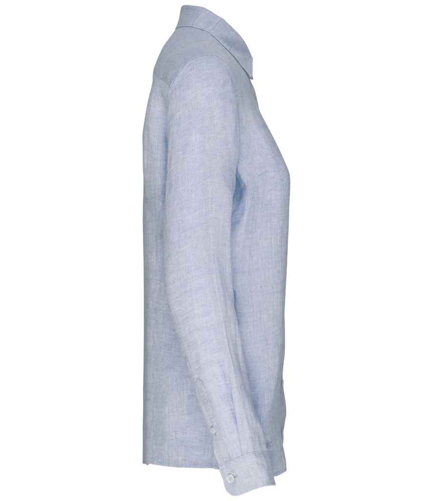 Spasso Ladies Long Sleeve Linen Shirt