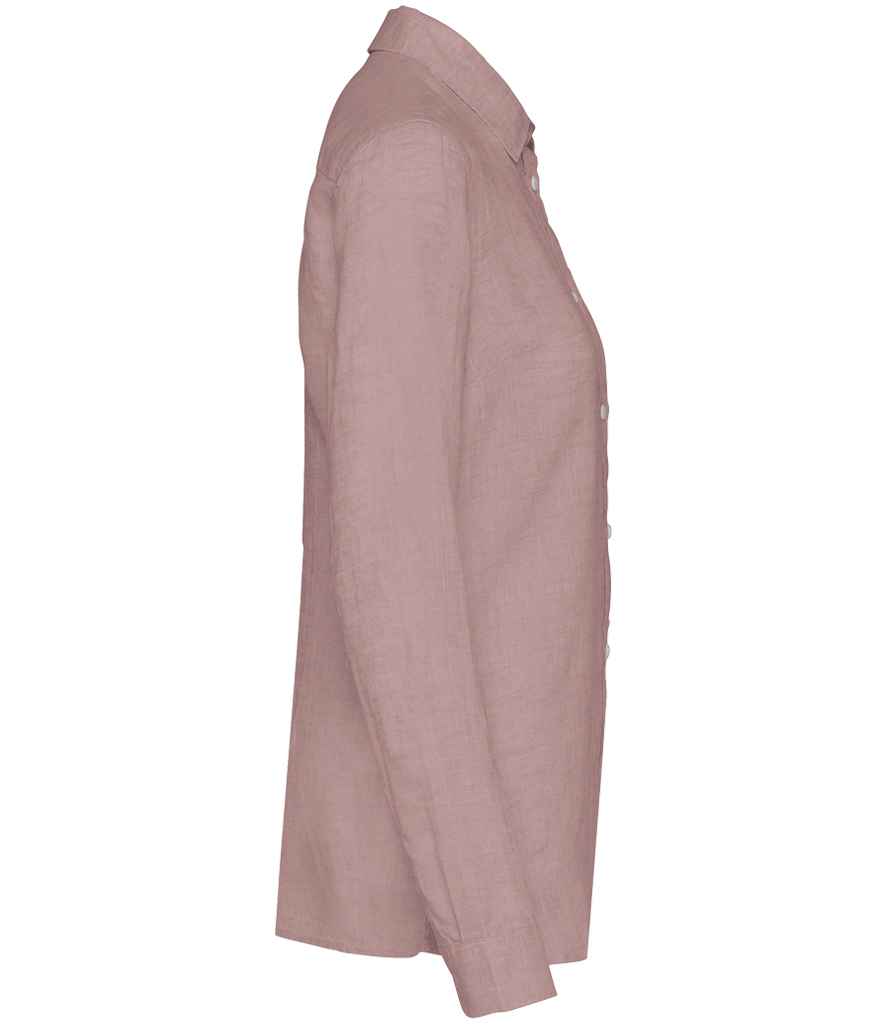 Spasso Ladies Long Sleeve Linen Shirt
