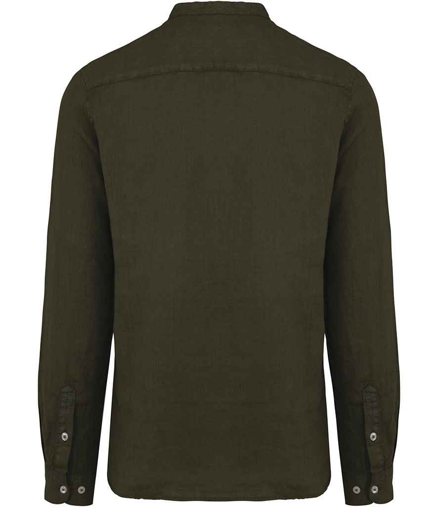 Spasso Washed Mao Collar Shirt