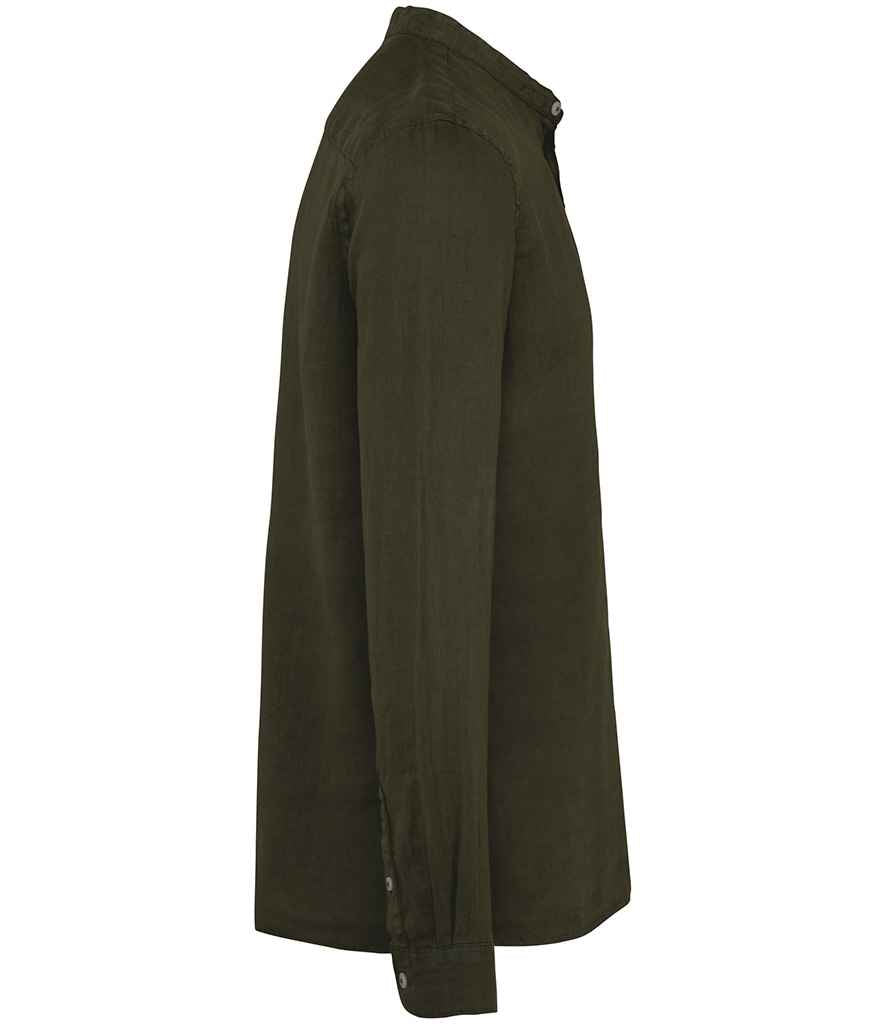 Spasso Washed Mao Collar Shirt