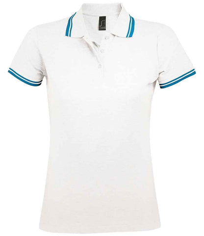 SOL'S Ladies Pasadena Tipped Cotton Piqué Polo Shirt