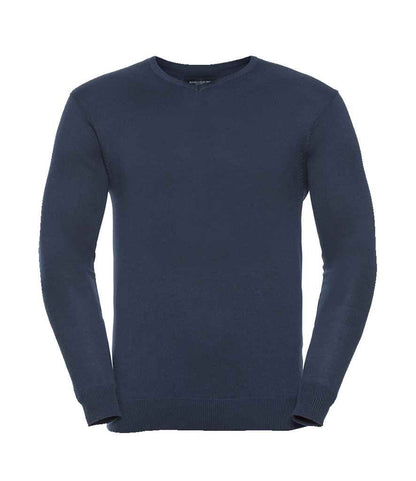 Russell Collection Cotton Acrylic V Neck Sweater