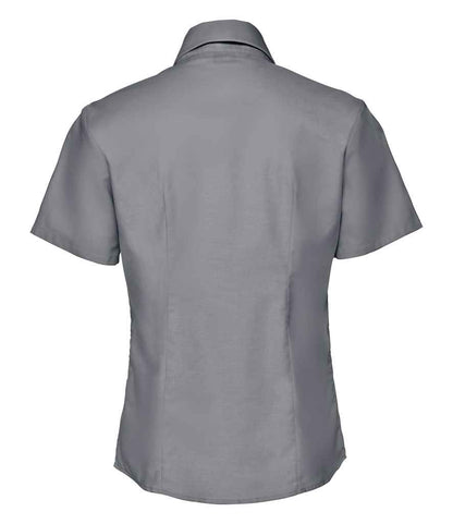 Russell Collection Ladies Short Sleeve Easy Care Oxford Shirt