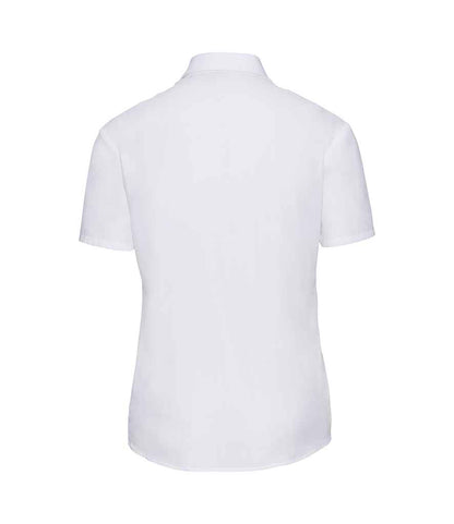 Russell Collection Ladies Short Sleeve Easy Care Poplin Shirt