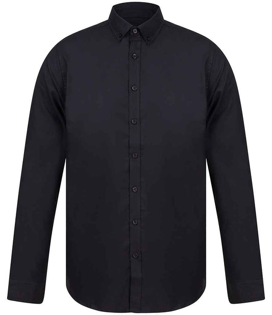 Henbury Modern Long Sleeve Slim Fit Oxford Shirt
