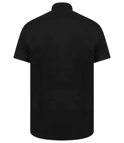 Henbury Modern Short Sleeve Slim Fit Oxford Shirt