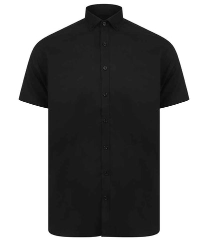 Henbury Modern Short Sleeve Slim Fit Oxford Shirt