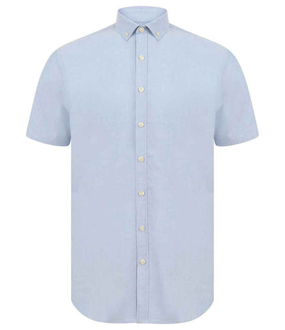 Henbury Modern Short Sleeve Slim Fit Oxford Shirt
