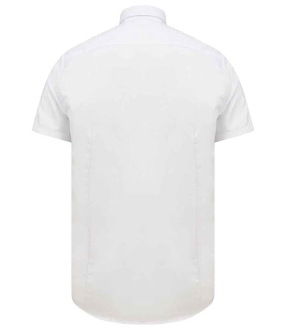 Henbury Modern Short Sleeve Slim Fit Oxford Shirt