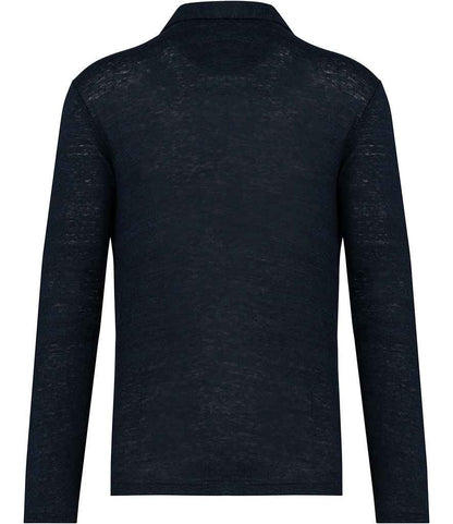 Spasso Long Sleeve Linen Polo Shirt