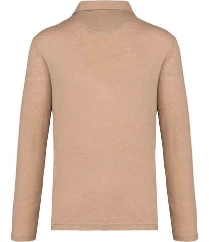 Spasso Long Sleeve Linen Polo Shirt
