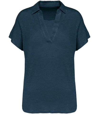 Spasso Ladies Linen Polo Shirt