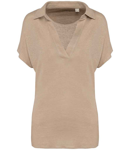 Spasso Ladies Linen Polo Shirt