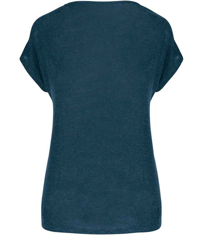 Spasso Ladies V Neck Linen T-Shirt