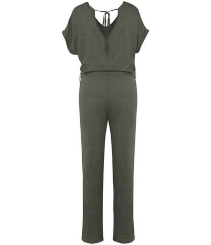 Spasso Ladies Short Sleeve Linen Knit Jumpsuit
