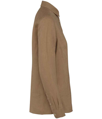 Spasso Ladies Long Sleeve Linen Shirt