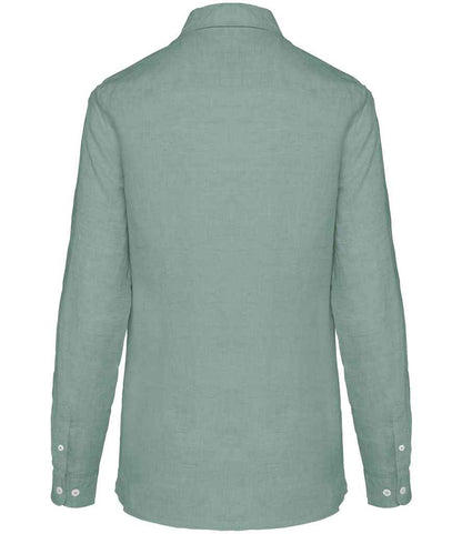 Spasso Ladies Long Sleeve Linen Shirt
