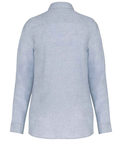 Spasso Ladies Long Sleeve Linen Shirt
