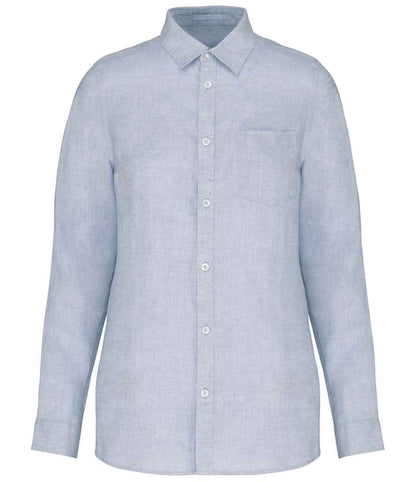 Spasso Ladies Long Sleeve Linen Shirt