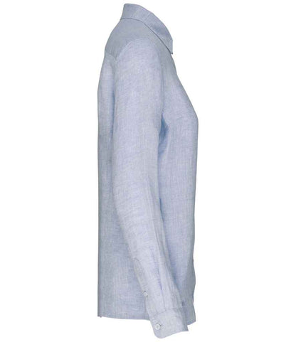 Spasso Ladies Long Sleeve Linen Shirt