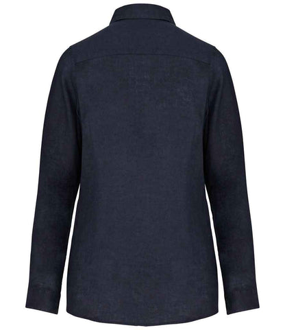 Spasso Ladies Long Sleeve Linen Shirt