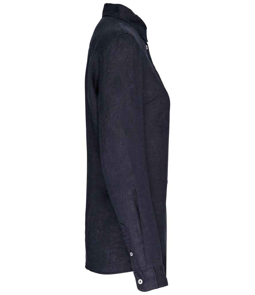 Spasso Ladies Long Sleeve Linen Shirt