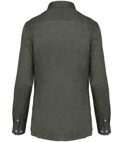 Spasso Ladies Long Sleeve Linen Shirt