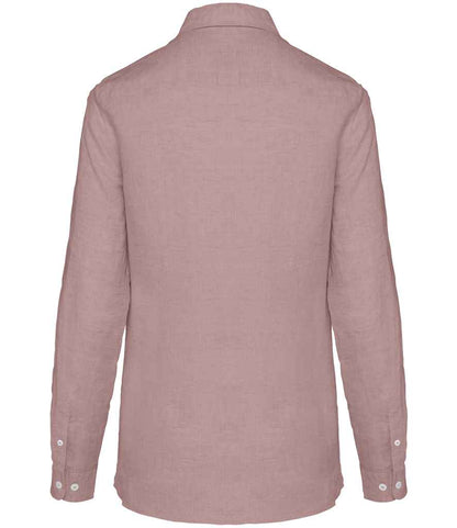 Spasso Ladies Long Sleeve Linen Shirt