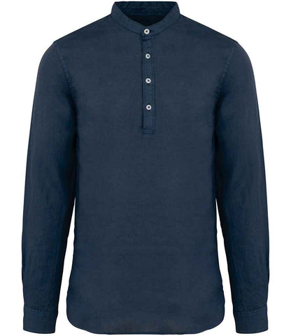 Spasso Washed Mao Collar Shirt