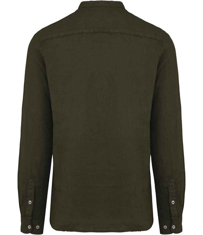 Spasso Washed Mao Collar Shirt