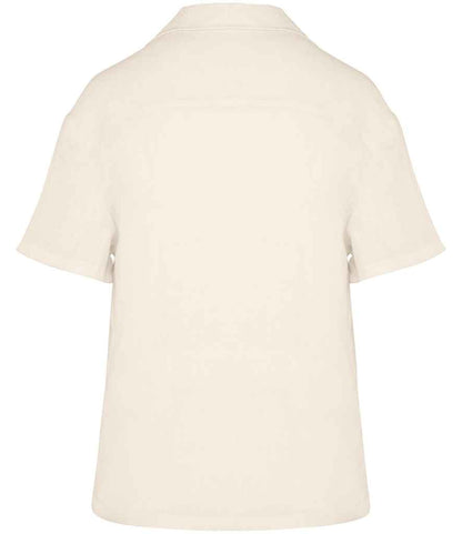 Spasso Ladies Short Sleeve Linen Bowling Collar Shirt