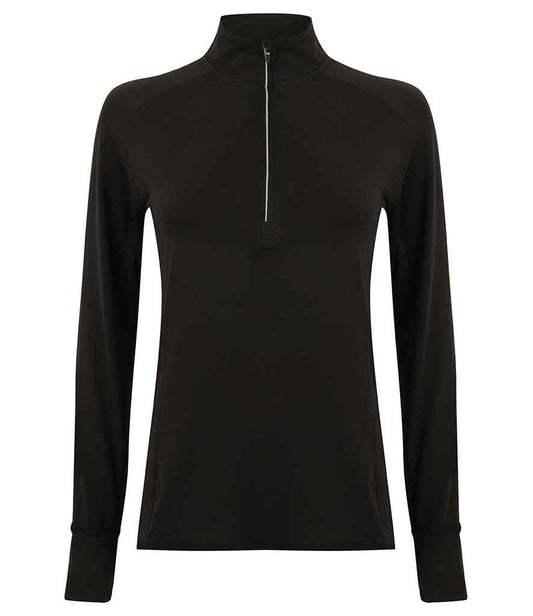 Tombo Ladies Long Sleeve Zip Neck Performance Top